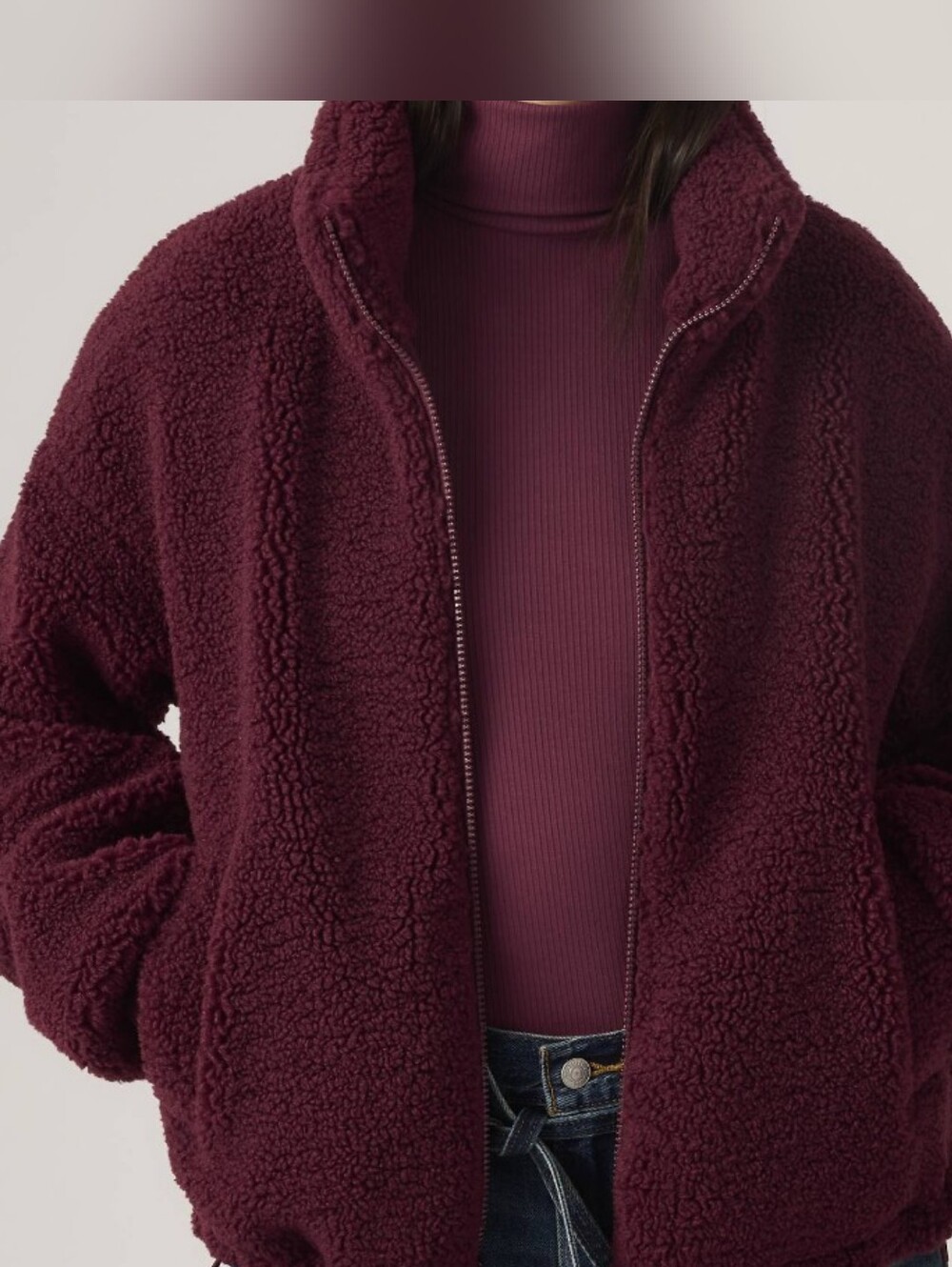 Levis Red Sherpa Zip Up Jacket